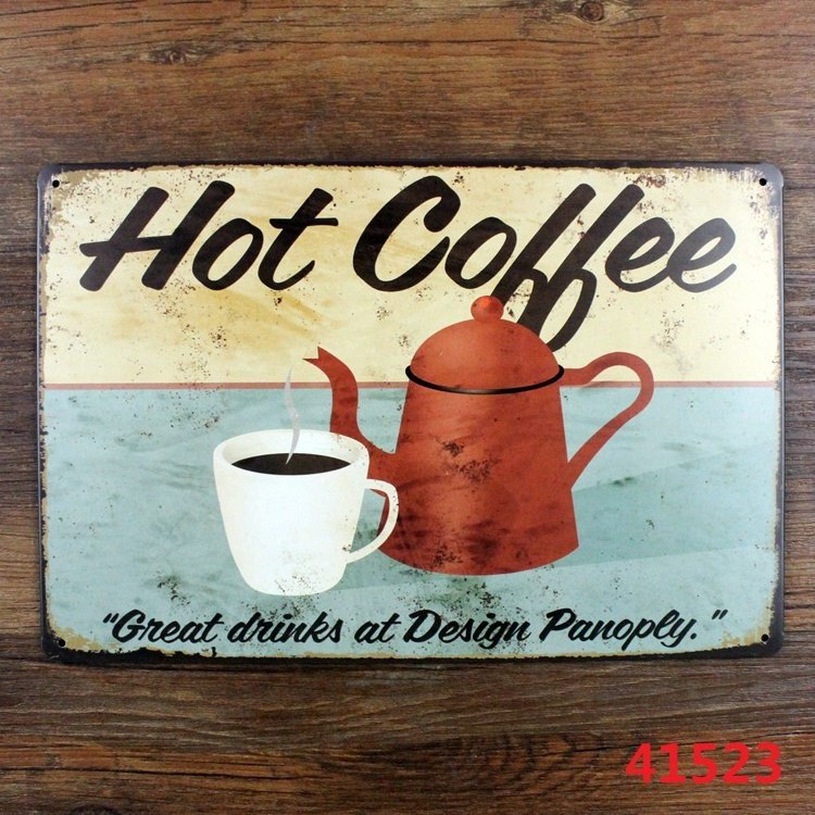 Vergoeding tragedie Vrijstelling Hete-koffie-Lekkere-drankjes-tegen-ontwerp-arsenaal-Retro-vintage-metalen- borden-emaille-bord-decor-van-de | Aaron motors